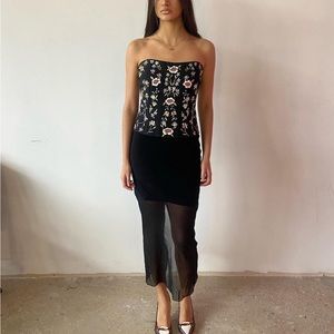 Semi sheer midi skirt
